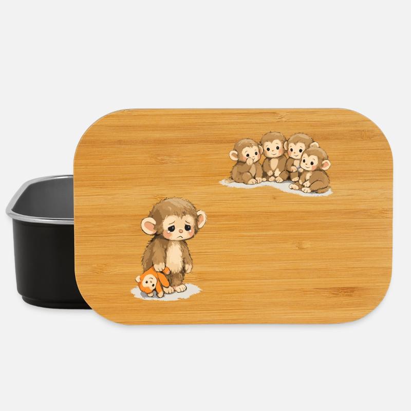 Baby Monkey Punch - Viral Sad Monkey - Lunch Box - Schwarz
