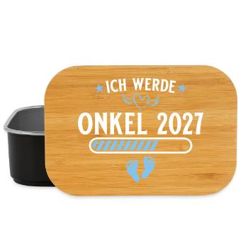 Ich werde Onkel 2027 – Baby Ankündigung - Lunch Box - Schwarz - Vorne