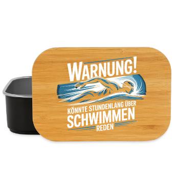  Warnung Könnte Stundenlang Über Schwimmen Reden - Lunch Box - Schwarz - Vorne
