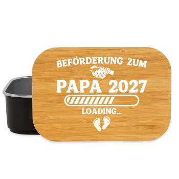 Beförderung zum Papa 2027 – Schwangerschaft - Lunch Box - Schwarz - Vorne