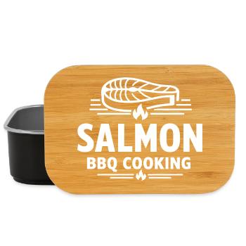 Salmon BBQ Cooking Seafood Grill - Lunch Box - black - Front