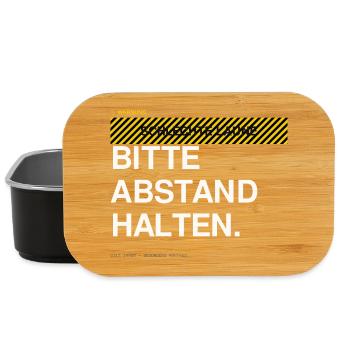 BITTE ABSTAND HALTEN Warnhinweis - Lunch Box - Schwarz - Vorne