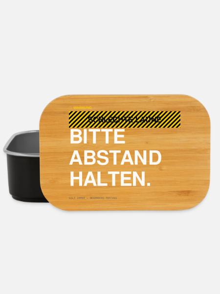 BITTE ABSTAND HALTEN Warnhinweis - Lunch Box - Schwarz