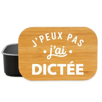 J'peux pas dictée slogan - Boîte à goûter - noir - Devant