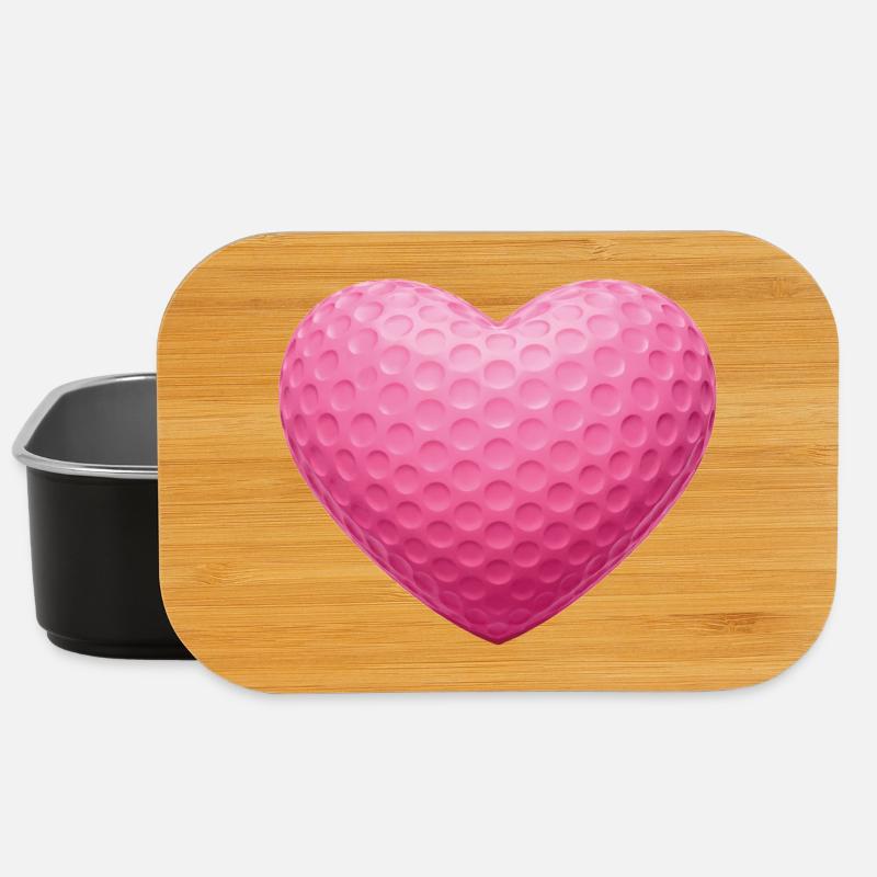 Pink Heart Golfball-Textur - Lunch Box - Schwarz