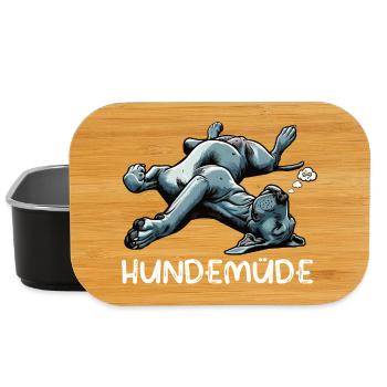Hundemüde Deutsche Dogge Doggen Doggenbesitzer  - Lunch Box - Schwarz - Vorne