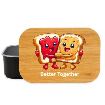 PBJ Sandwich Peanut Butter Jam Best Friends - Lunch Box - black - Front
