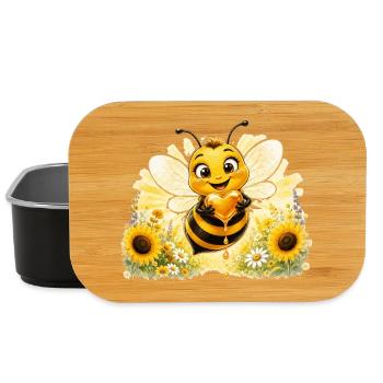 Biene Honig Imker Honigwabe Blumen Wiese Insekt - Lunch Box - Schwarz - Vorne