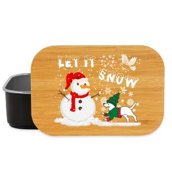 Schneemann lass es schneien - Lunch Box - Schwarz - Vorne