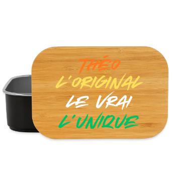 théo Homme L'original Le Vrai L'unique Prénom théo - Boîte à goûter - noir - Devant