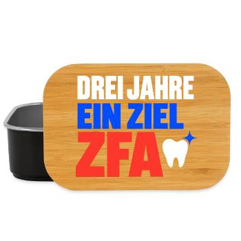Drei Jahre ein Ziel – ZFA Ausbildung Abschluss - Lunch Box - Schwarz - Vorne