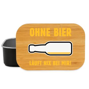 Ohne Bier Läuft Nix Bei Mir! (Bierchen / NEG 3C) - Lunch Box - Schwarz - Vorne