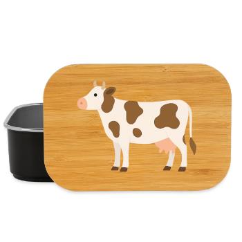 Pastel Cow with Brown Spots - Lunch Box - black - Front