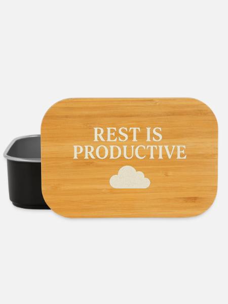 Rest is Productive Typografie - Lunch Box - Schwarz