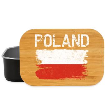 Polen Flagge Grunge Brush Tee - Lunch Box - Schwarz - Vorne