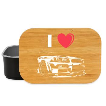 i love skyline car tuning gtr heart heart love - Lunch Box - black - Front