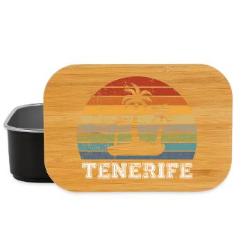 Design vintage de plage de Tenerife - Boîte à goûter - noir - Devant
