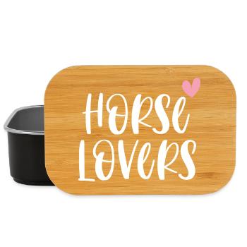 Amateurs de chevaux Cadeau d’équitation - Boîte à goûter - noir - Devant