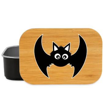 Halloween T-shirt Bat Spooky Cute Shirt - Lunch Box - black - Front