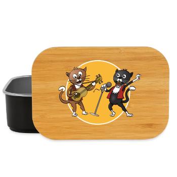 Le chant joyeux et jouant de la guitare. - Boîte à goûter - noir - Devant