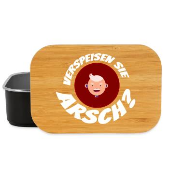 Verspeisen Sie Arsch - Lustiges Logo Fun Geschenk - Lunch Box - Schwarz - Vorne