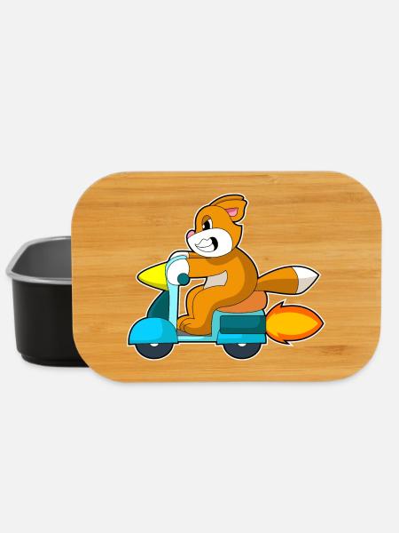 Katze Motorroller - Lunch Box - Schwarz