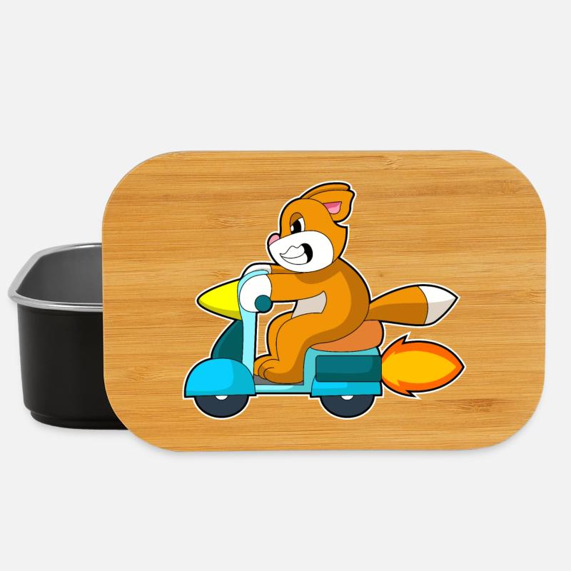 Katze Motorroller - Lunch Box - Schwarz