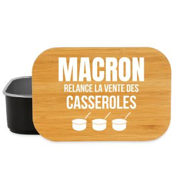 retraite, réforme des retraites, Macron - Boîte à goûter - noir - Devant