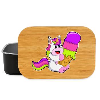 Einhorn Waffeleis - Lunch Box - Schwarz - Vorne