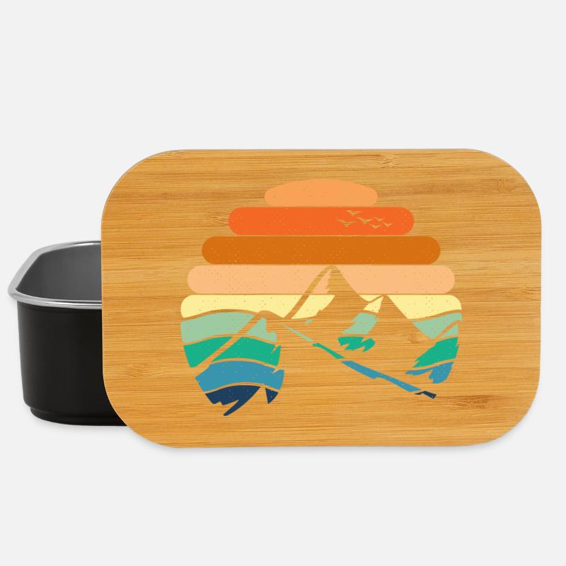 Berglandschaft Sonnenuntergang - Lunch Box - Schwarz