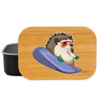 Hedgehog Snowboarder Snowboard - Boîte à goûter - noir - Devant