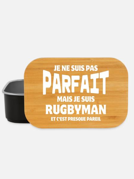 rugby, rugbyman, rugby sport, fan de rugby - Boîte à goûter - noir