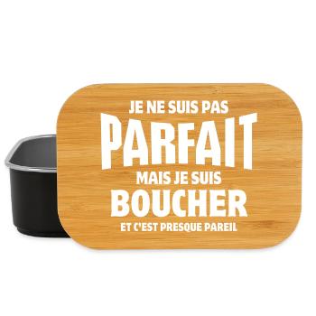boucher, boucherie, artisan boucher - Boîte à goûter - noir - Devant