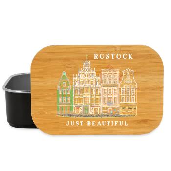 Rostock, Ostsee, Deutschland, Zeichnung - Lunch Box - Schwarz - Vorne
