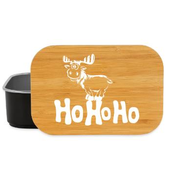 hohoho xmas reindeer Rentier Elch Symbol lustig - Lunch Box - Schwarz - Vorne