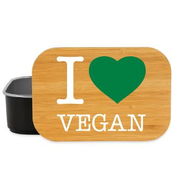 I LOVE VEGAN - Lunch Box - black - Front