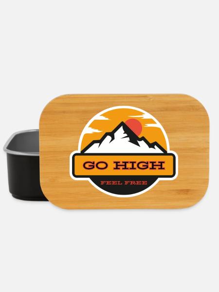 Go High Bergsonne Motiv - Lunch Box - Schwarz