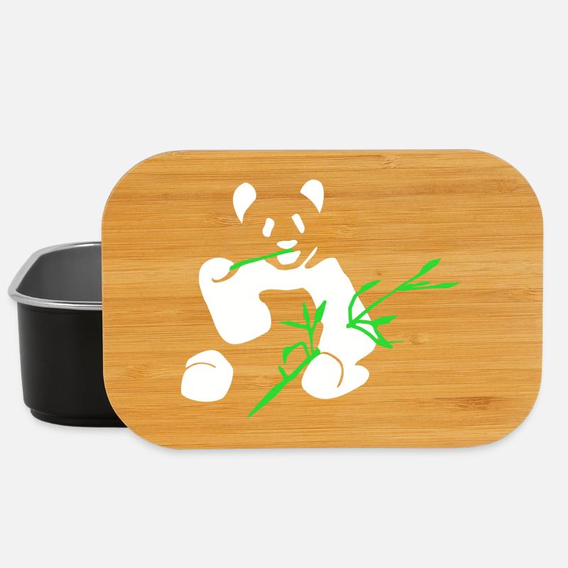 Panda avec bambou - Boîte à goûter - noir