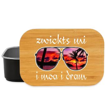 zwickts mi i moa i dram, holiday feeling, dialect - Lunch Box - black - Front
