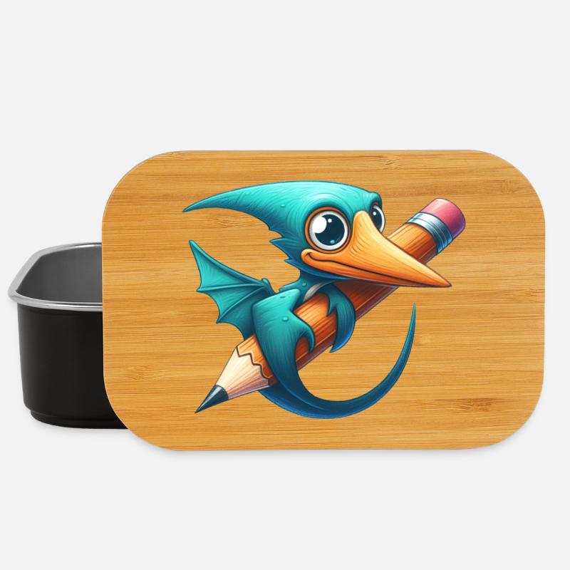 Pterodaktylus Bleistift Kawaii Flugsaurier Dino - Lunch Box - Schwarz
