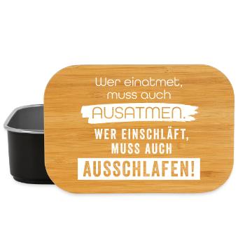 Einatmen - ausatmen, einschlafen - ausschlafen! - Lunch Box - Schwarz - Vorne