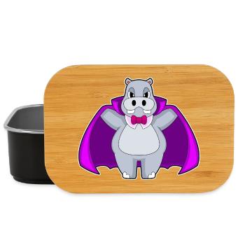 Hippopotamus Halloween Vampire - Lunch Box - black - Front