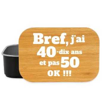 anniversaire 50 ans, anniversaire humour, 50 ans - Boîte à goûter - noir - Devant