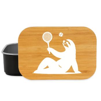 Sloth Tennis Tennis Player Ball Horn Silhouette - Lunch Box - black - Front