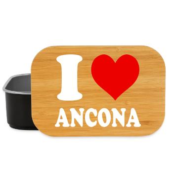 Ich liebe Ancona Italien Lustiges Witziges Herz - Lunch Box - Schwarz - Vorne