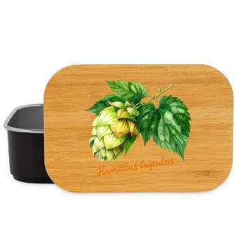 Humulus lupulus - botanical illustration - Lunch Box - black - Front
