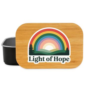 Motif de lever de soleil arc-en-ciel plein d'espoir - Boîte à goûter - noir - Devant