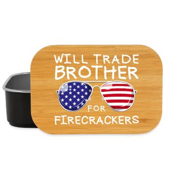 Tausche Bruder gegen Feuerwerk für Kinder am 4. Ju - Lunch Box - Schwarz - Vorne