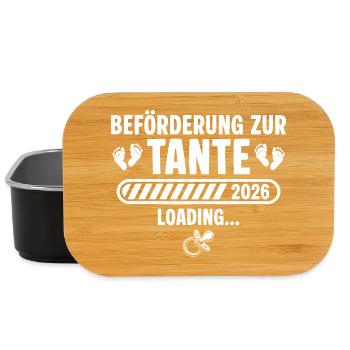 Tante 2026 Schwangerschaft verkünden - Lunch Box - Schwarz - Vorne