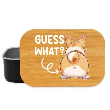 Guess what Corgi Butt saying - Lunch Box - black - Front